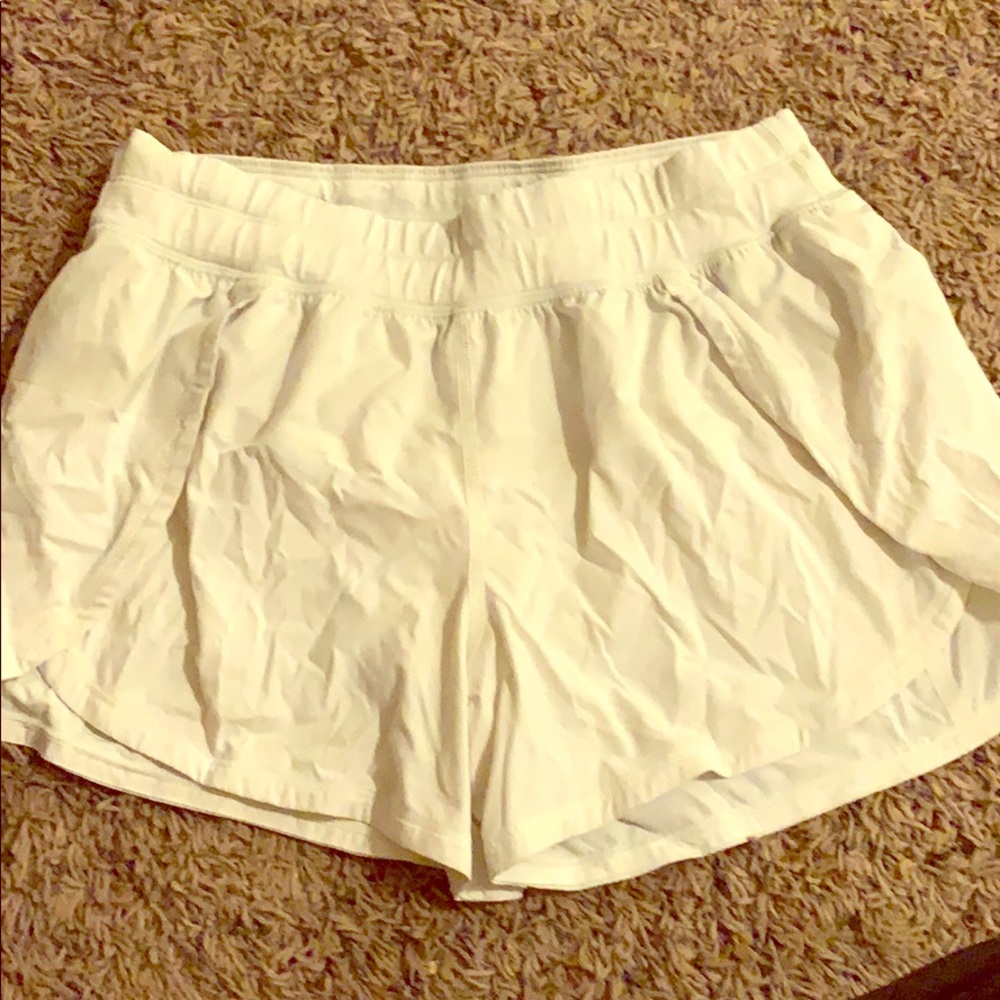Lululemon athletica white running gym shorts short